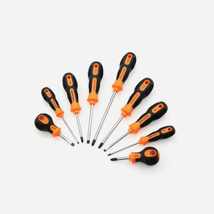 9pcs Comfortable Non-slip Handle Screwdriver Set with Magnetic Tips