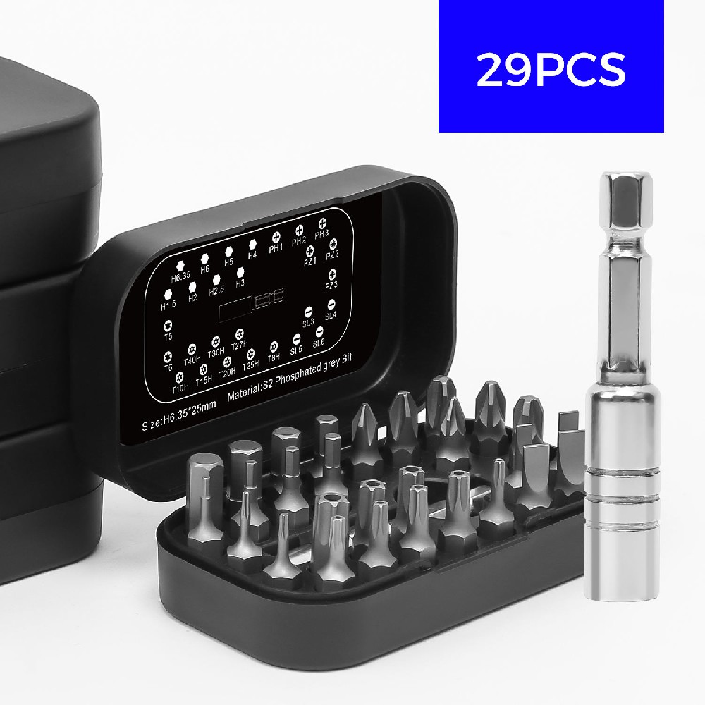 UFTOOLS 29-Piece Impact Driver Bit Set Hex Shank S2 Screwdriver Drill Electric Repair Kit for Electrical Application 