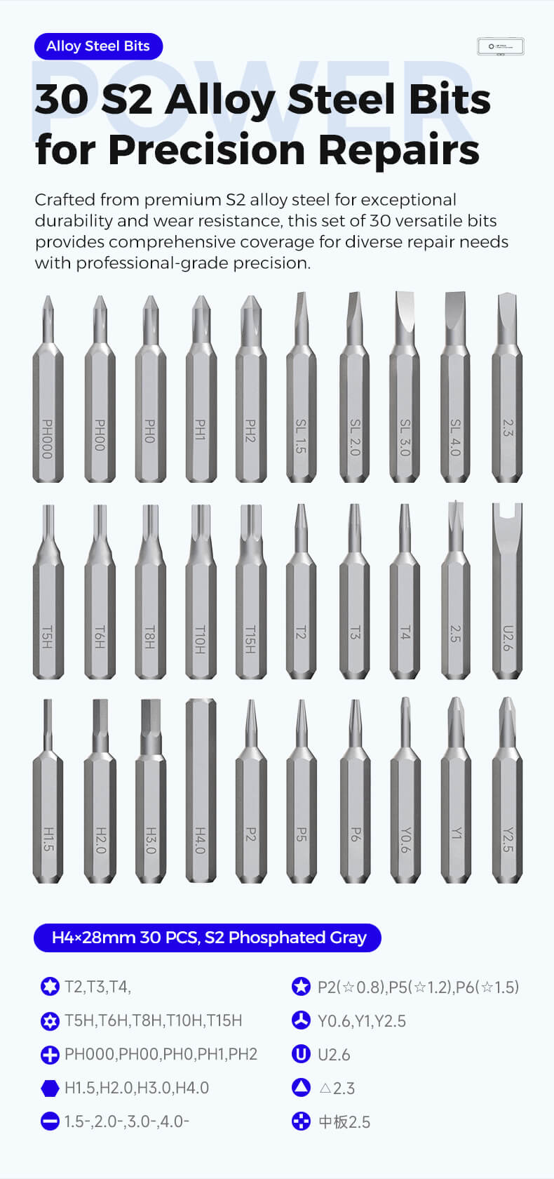 UF-882037 electric screwdriver with N20 motor and S2 steel bits
